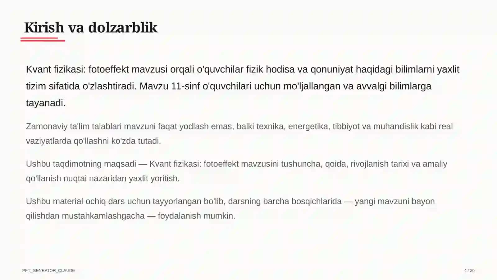 Kvant fizikasi: fotoeffekt (11-sinf) 4