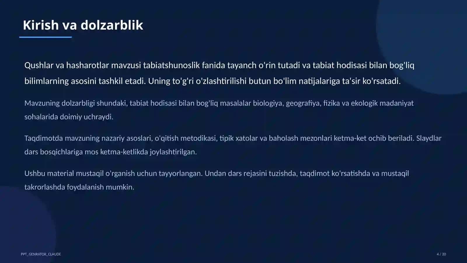 Qushlar va hasharotlar (2-sinf) 4