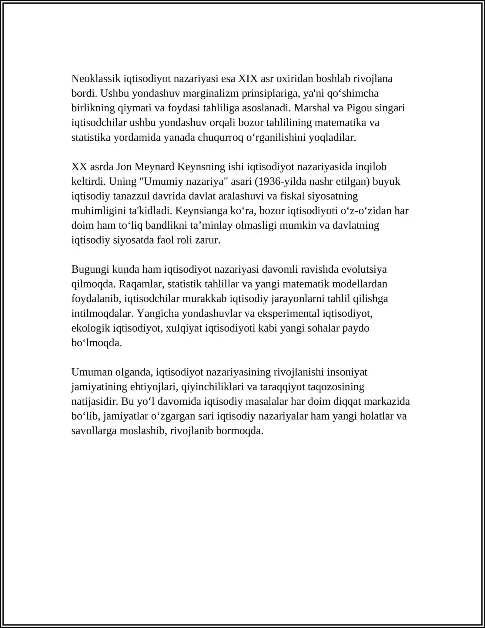 IQTISODIYOT NAZARIYASI RIVOJLANISHINING ASOSIY BOSQICHLARI 4