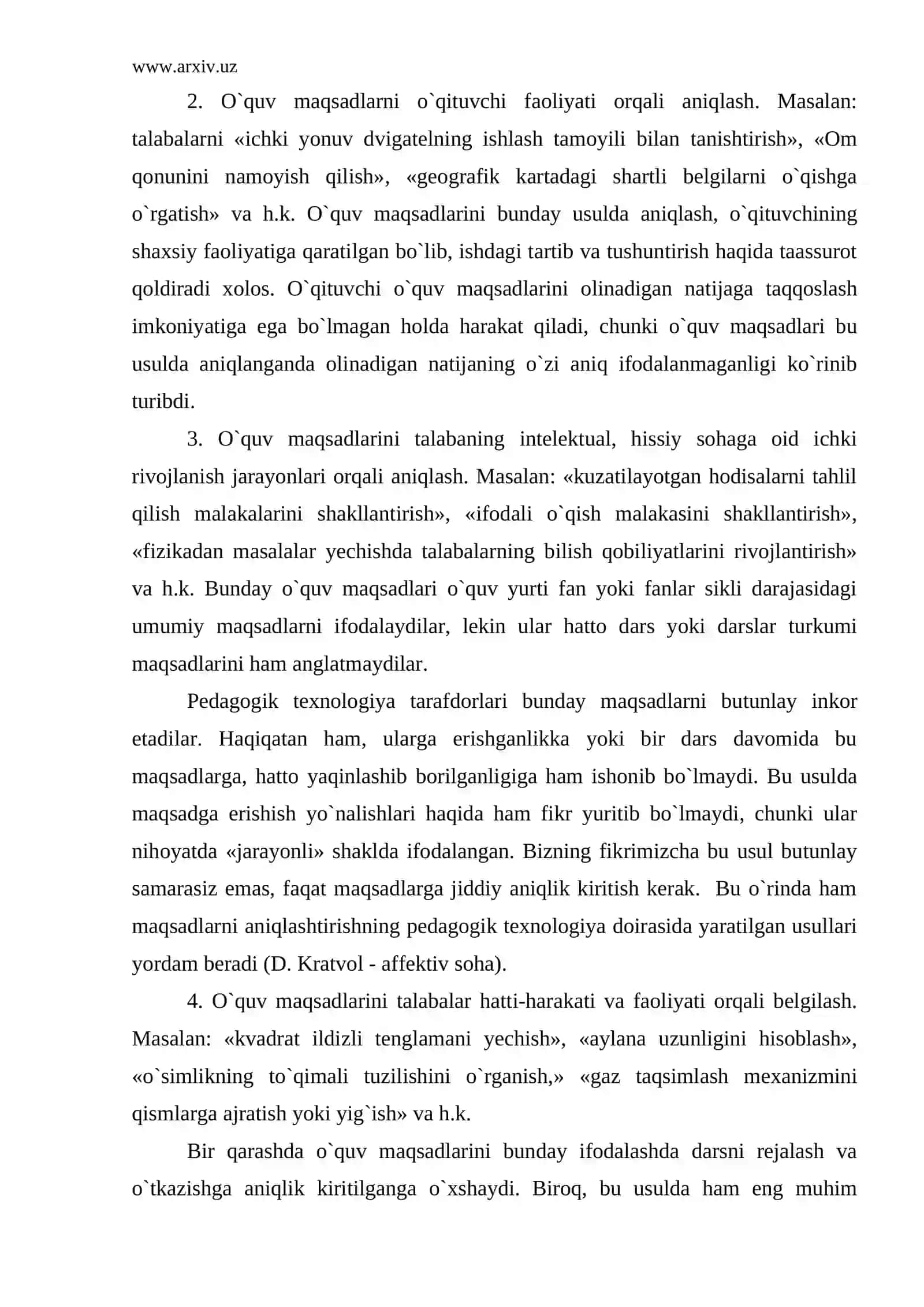 O`quv Maqsadlarini Belgilash Usullari 4