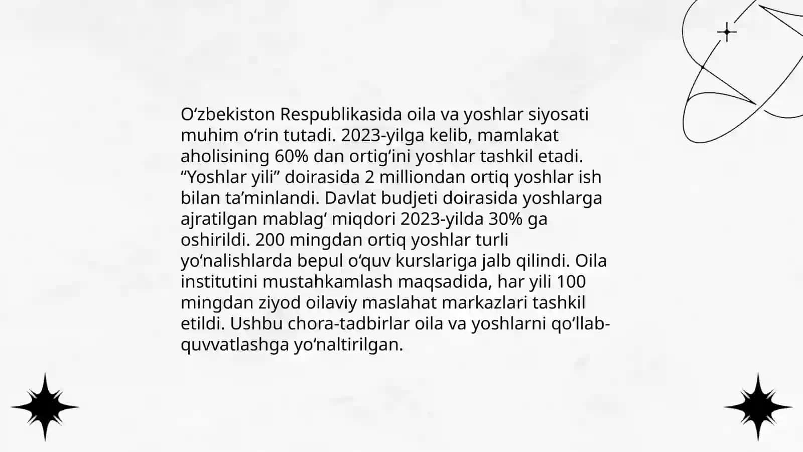 Õzbekiston respublikasida konstutsiyasi oila bilalar va yoshlar 4