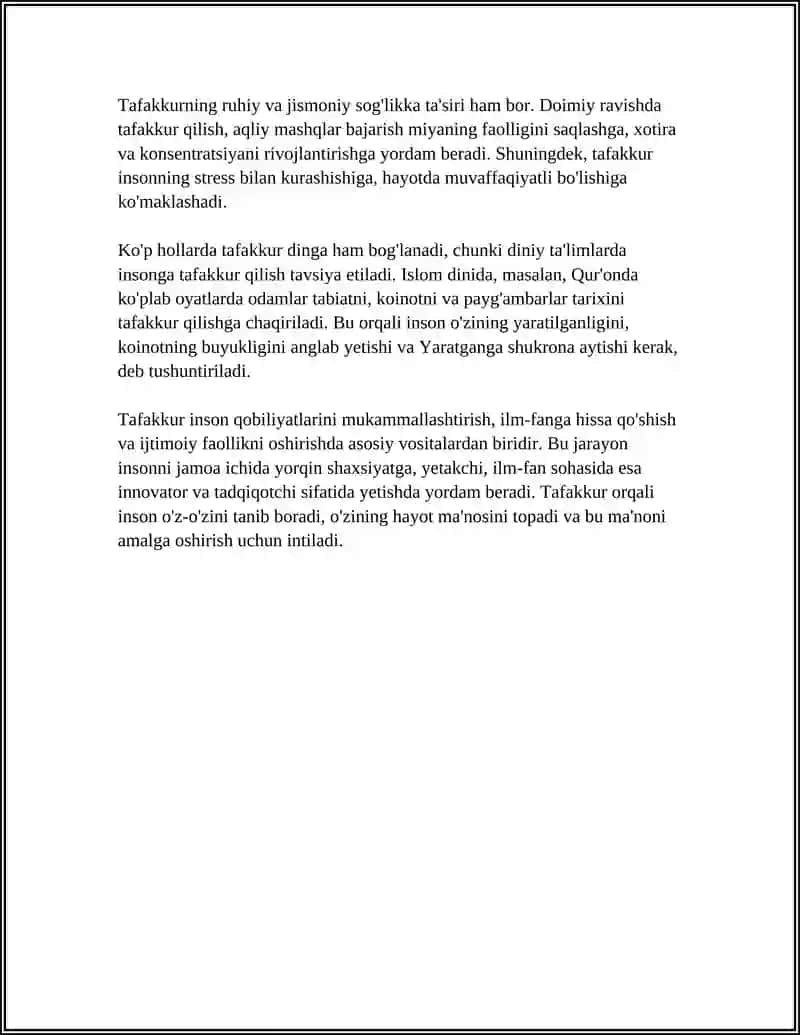TAFAKKUR HAQIDA TUSHUNCHA 4