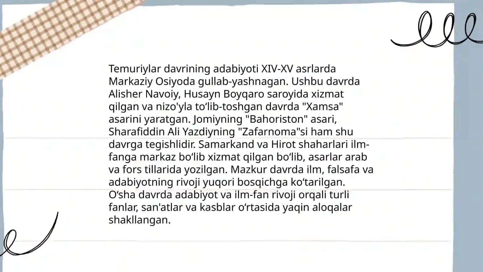 Temuriylar davrida ma'naviy-ma'rifiy yuksalish 4