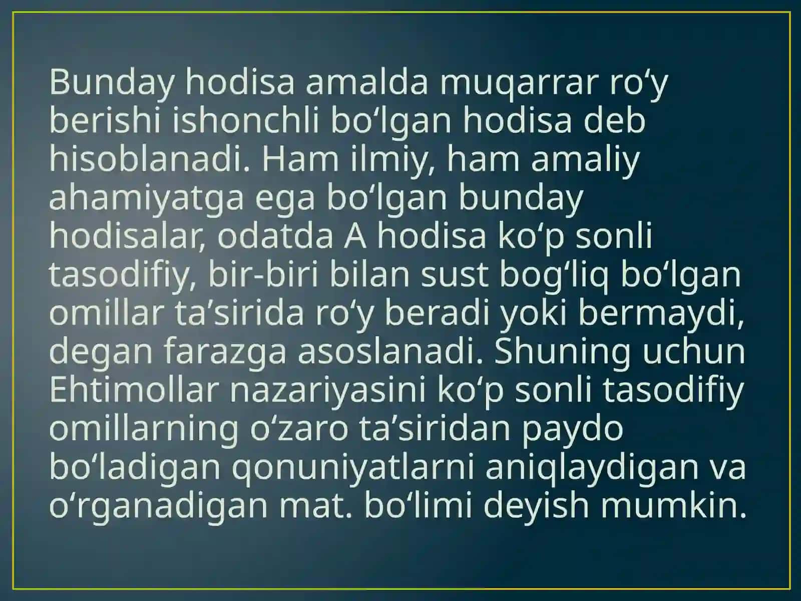 Ehtimollarning asosiy tushunchasi 4