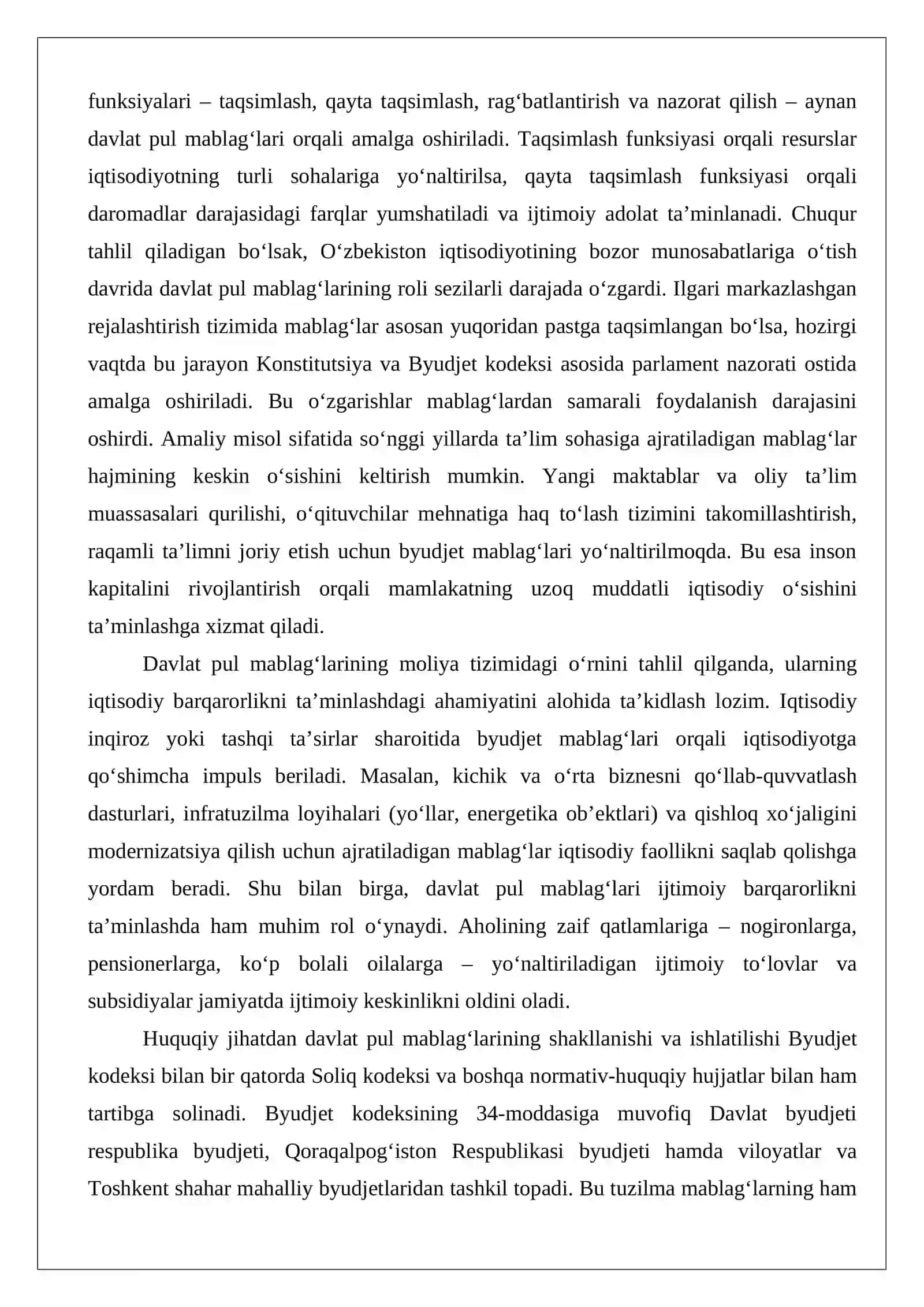 Davlat pul mablag’larini taqsimlash usullari 4