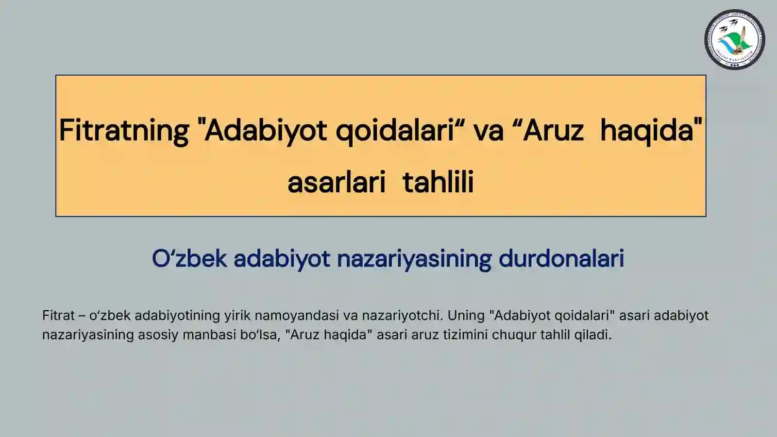 Abdurauf Fitratning "Adabiyot Qoidalari" va "Aruz Haqida" Asarlari Tahlili 4