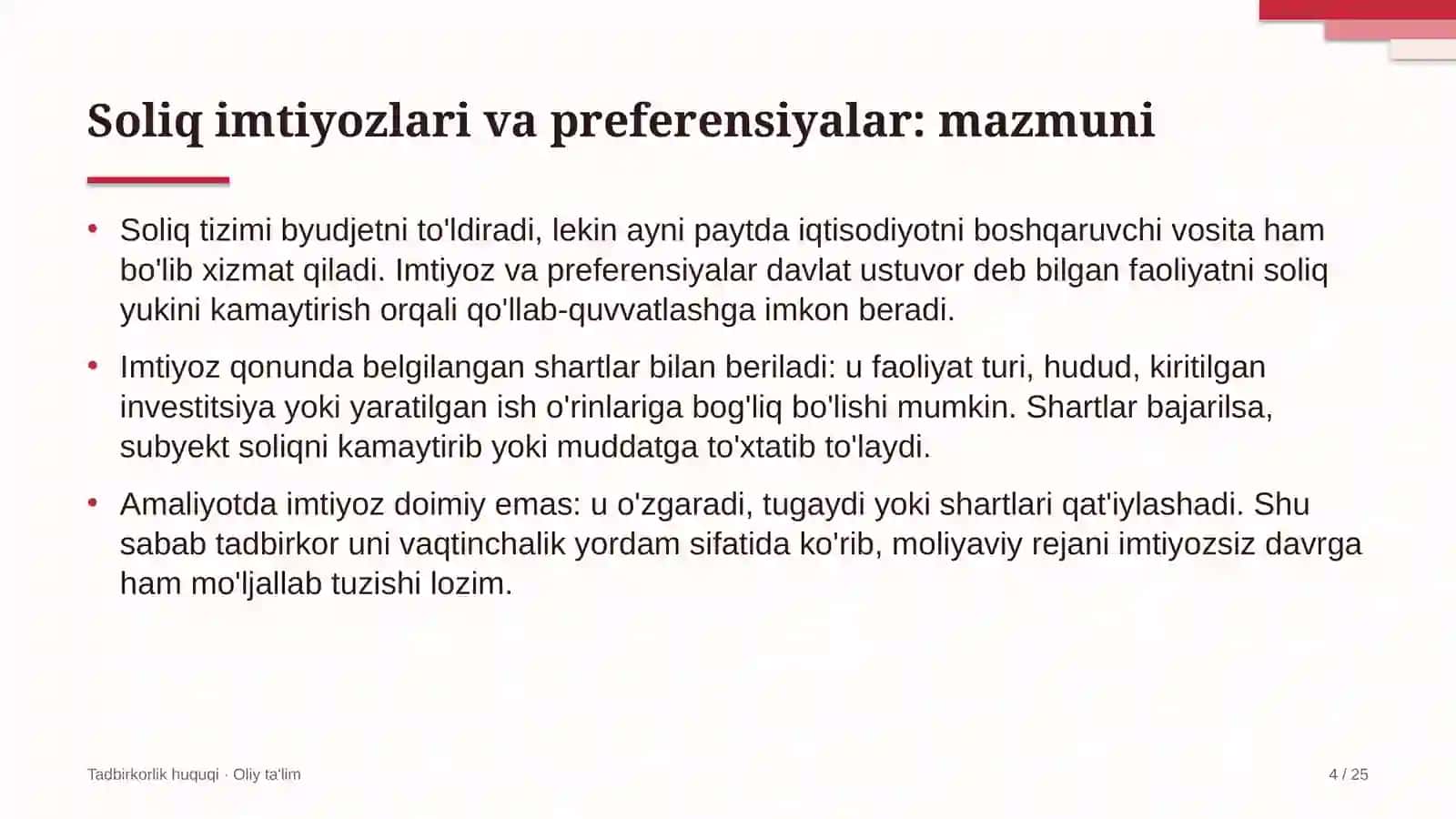 Axborot texnologiyalari sohasida soliq imtiyozlari va preferensiyalar 4