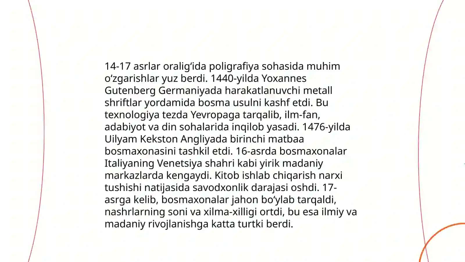 14-17 asrlarda Yevroosiyo mamlakatlarida poligrafiya usulining kashf qilinishi va uning axamyati 4
