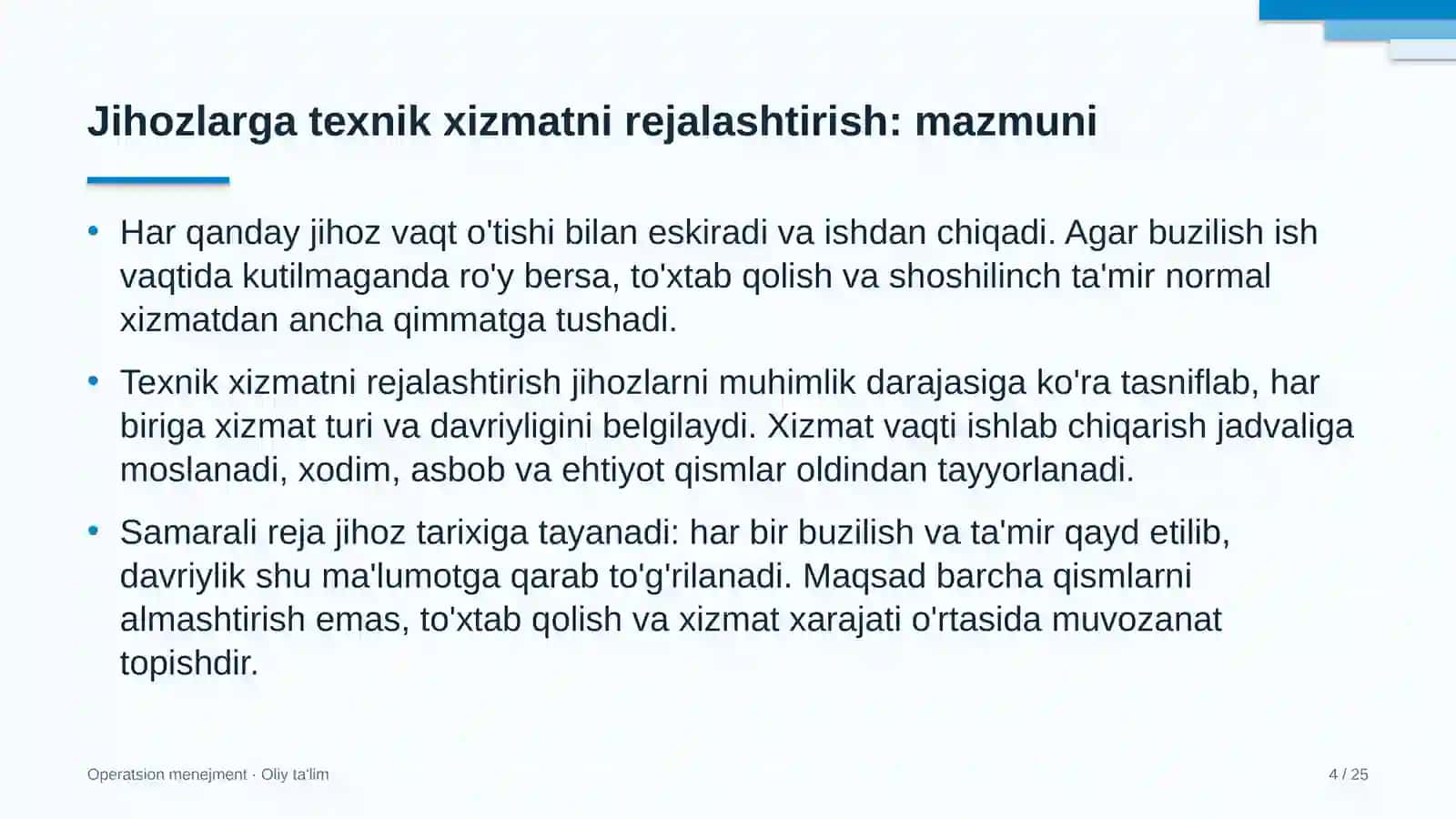fotostudiyalarda jihozlarga texnik xizmat ko'rsatishni rejalashtirish 3426 4