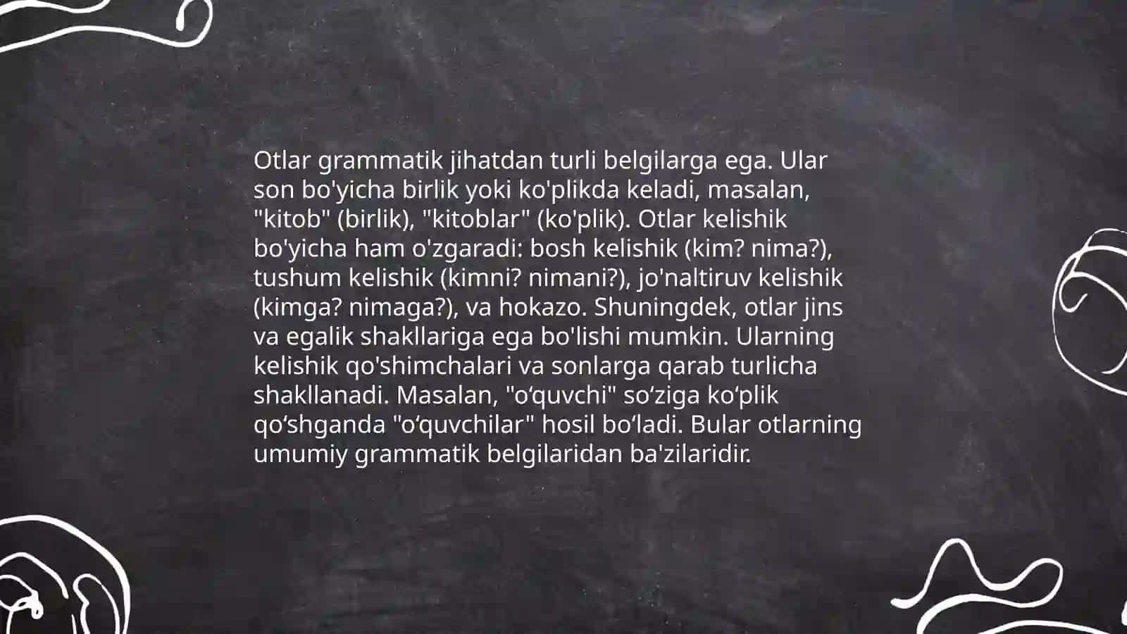 Mustaqil so'z turkumlari. Ot. Sifat 4