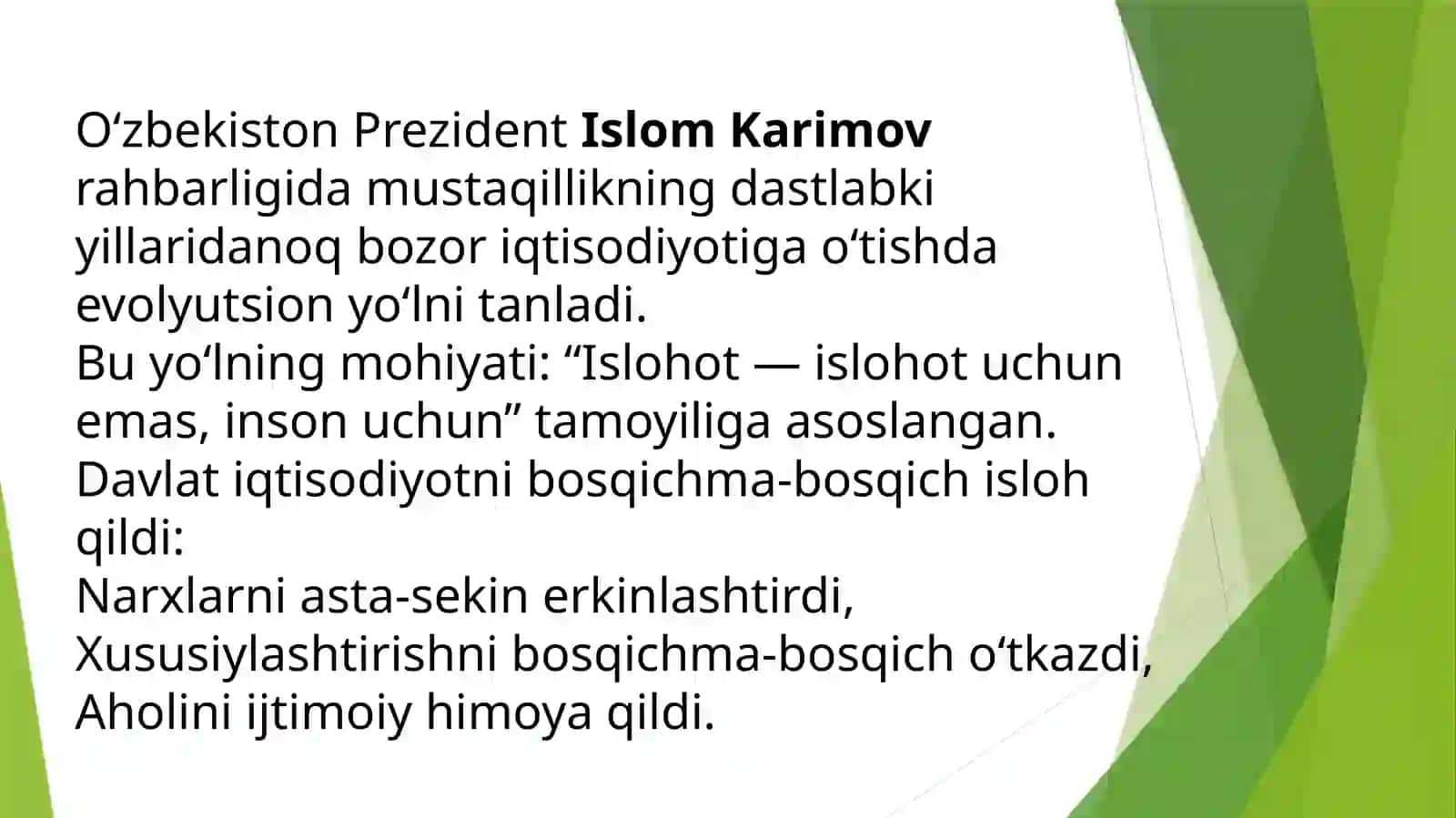O’zbekiston iqtisodiy tizimining xususiyatlari va rivojlanish bosqichlari 4