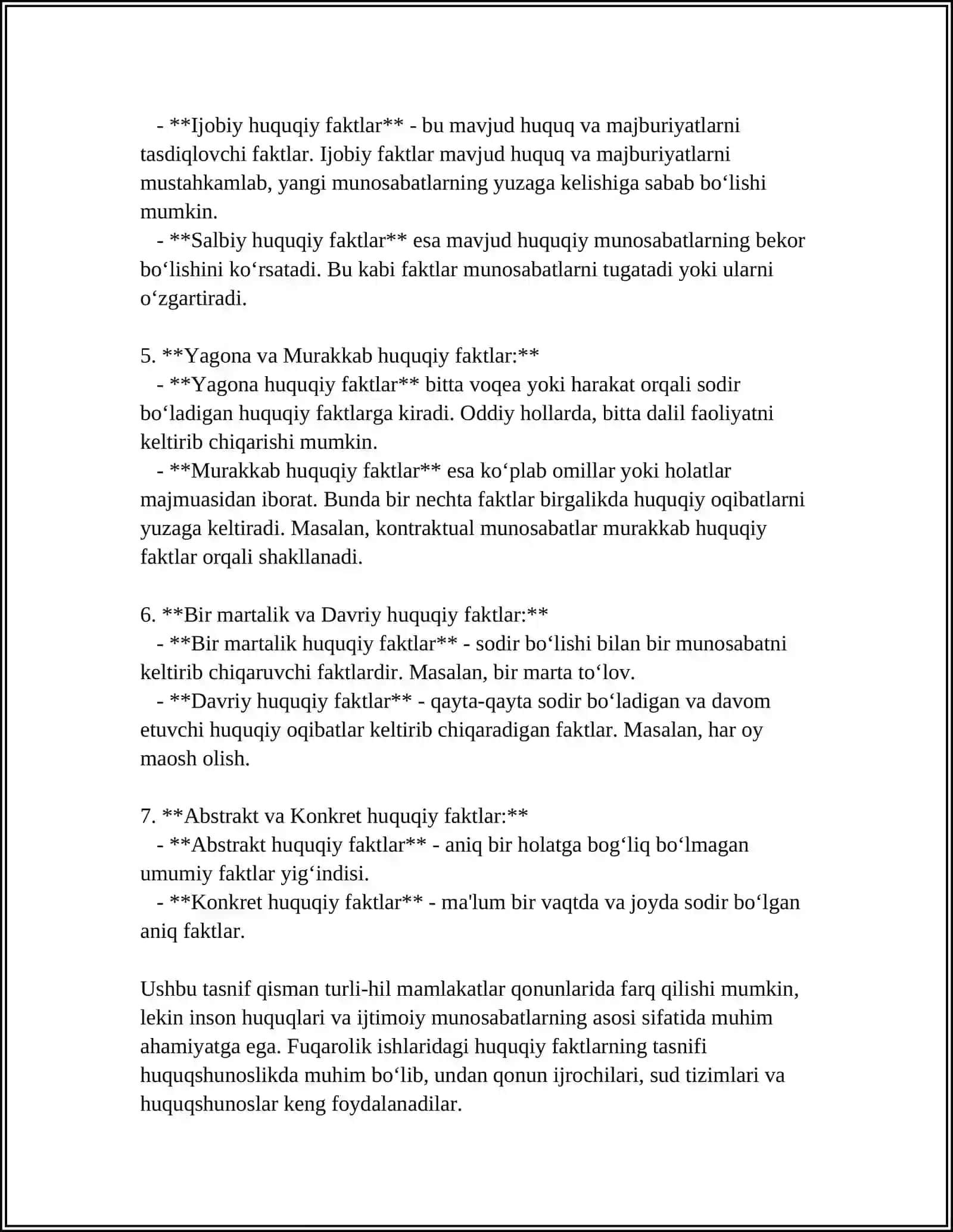 FUQAROLIK ISHLARIDA YURIDIK FAKTLARNI BELGILASH 4
