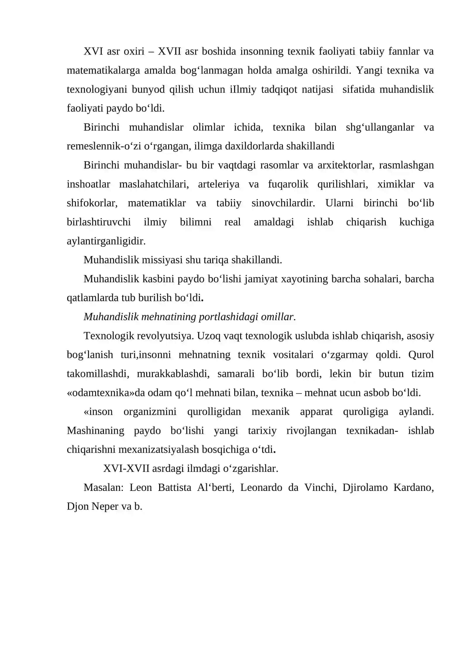 Muhandislik faoliyatini rivojlanish bosqichlari 4