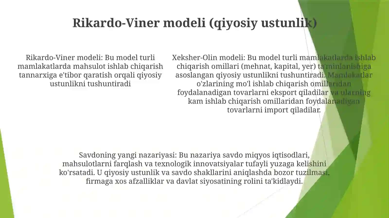 Xalqaro Savdoning Zamonaviy Nazariyalari 4
