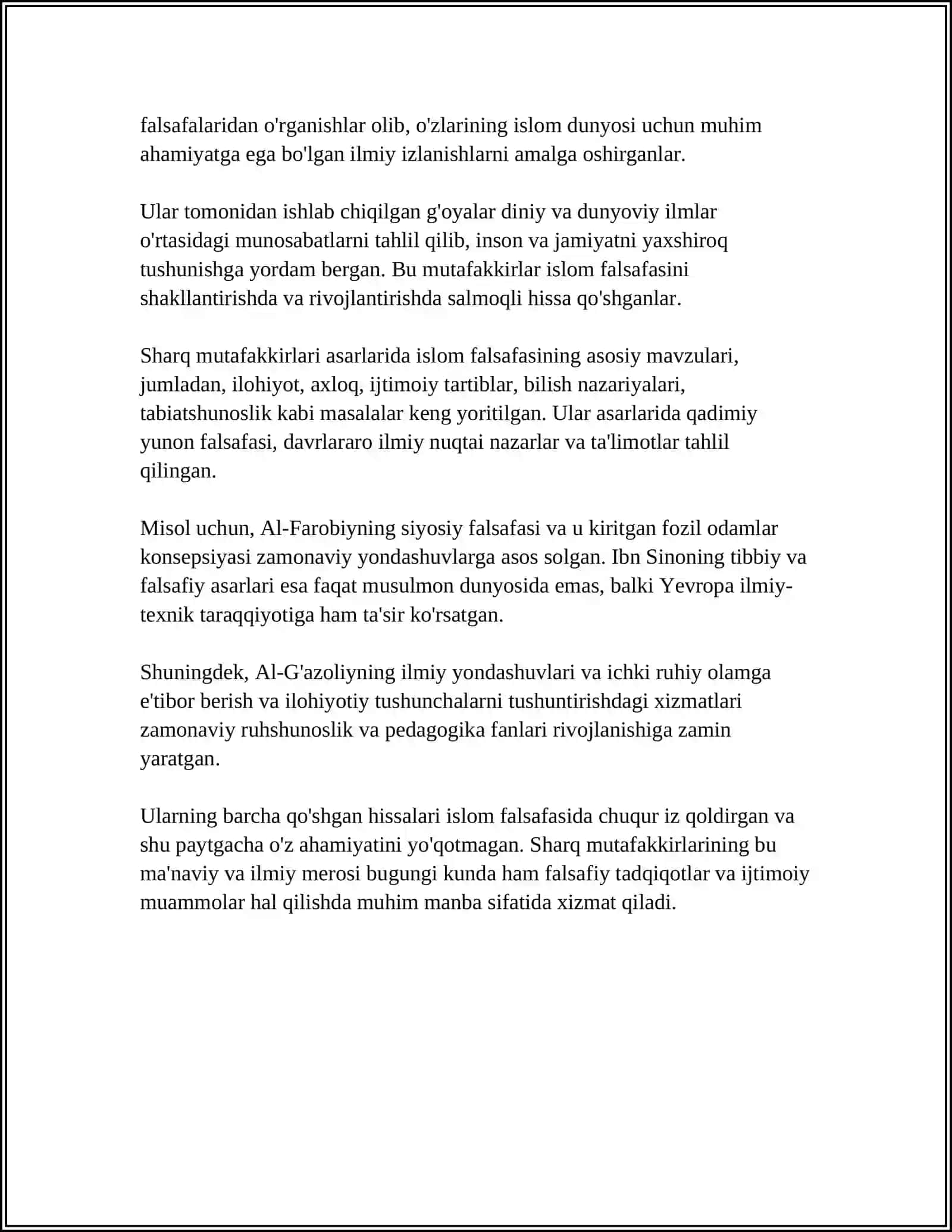 SHARQ MUTAFAKIRLARINI ISLOM DINING INSON KAMOLATIGA TASIR HAQIDA ESSIY 4