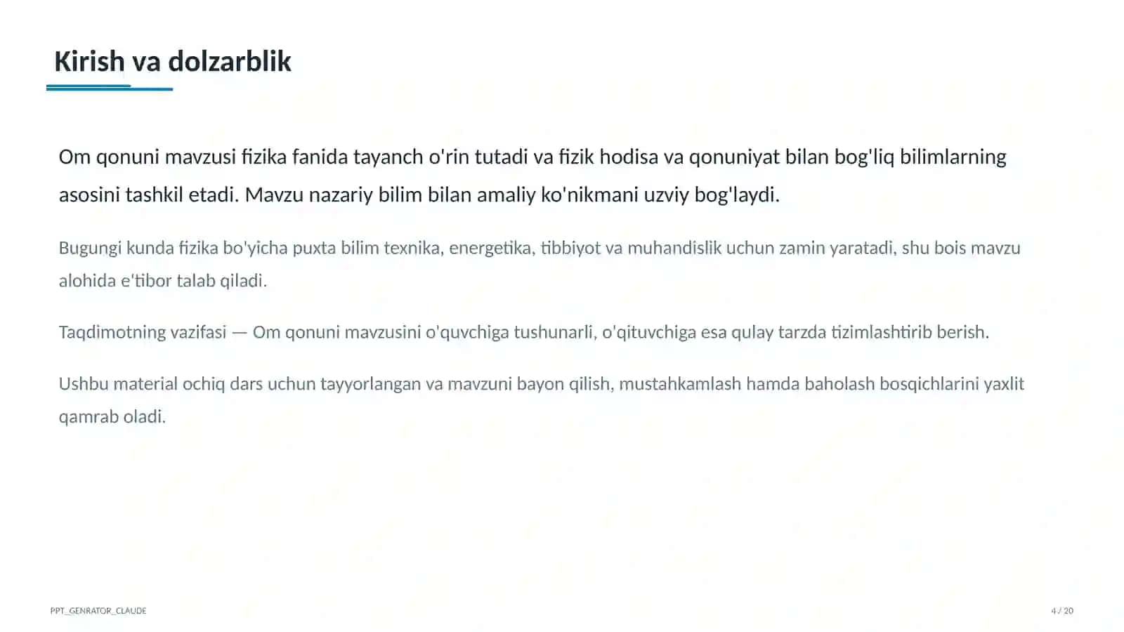 Om qonuni (8-sinf) 4