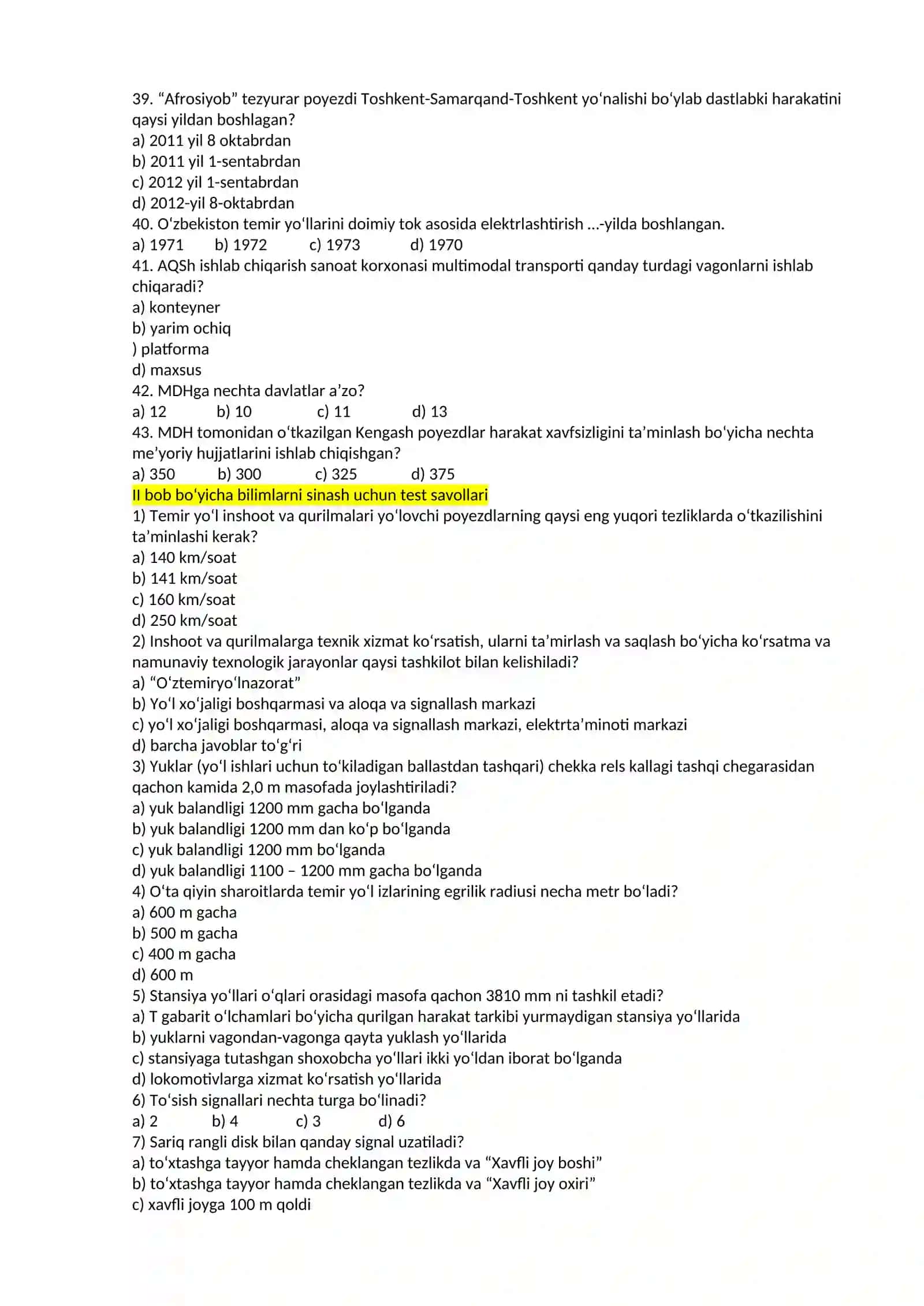 Oliy Majlis tomonidan qabul qilingan qonun test savollari 4