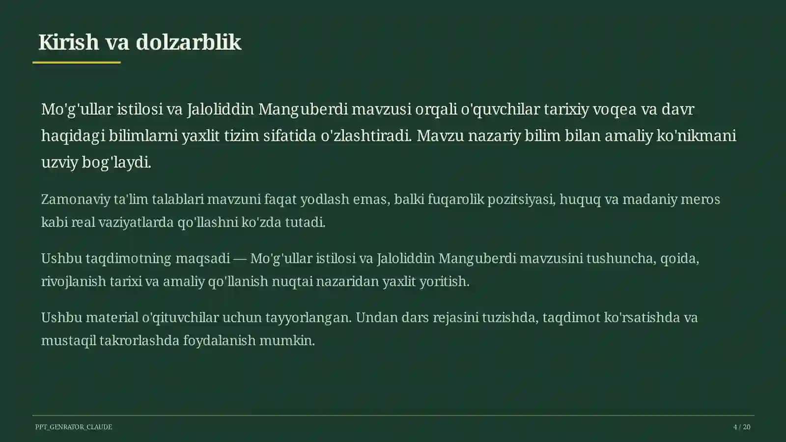 Mo'g'ullar istilosi va Jaloliddin Manguberdi (7-sinf) 4