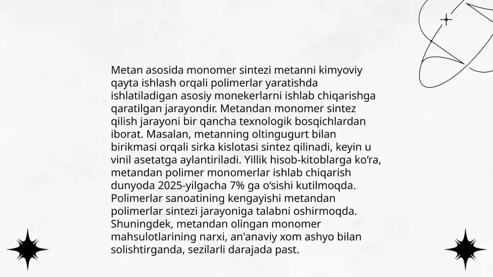 Tabiiy gazdan monomerlar sintezi 4