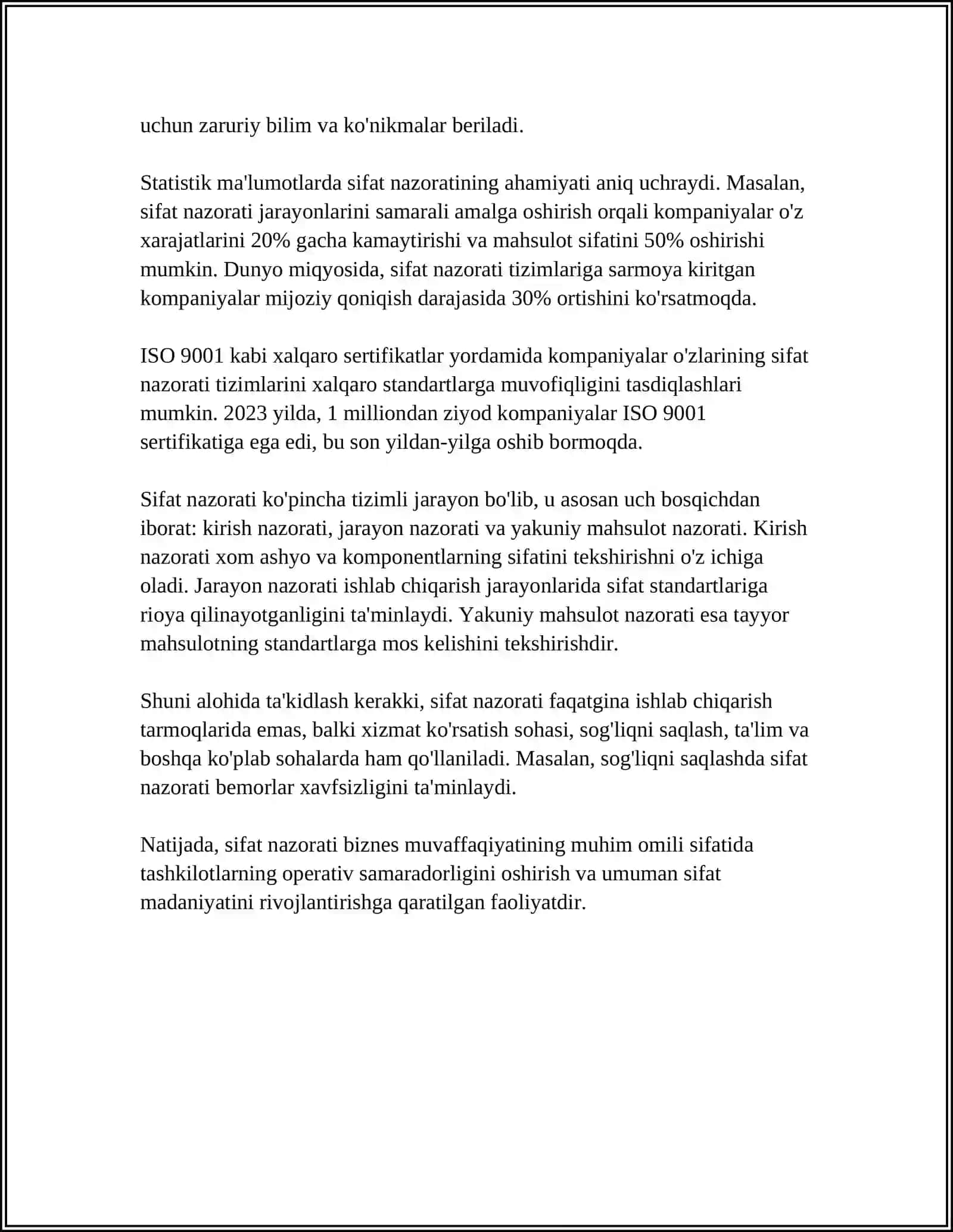 KORXONALARDA SIFAT NAZORATI VA ULARNING VAZIFALARI 4