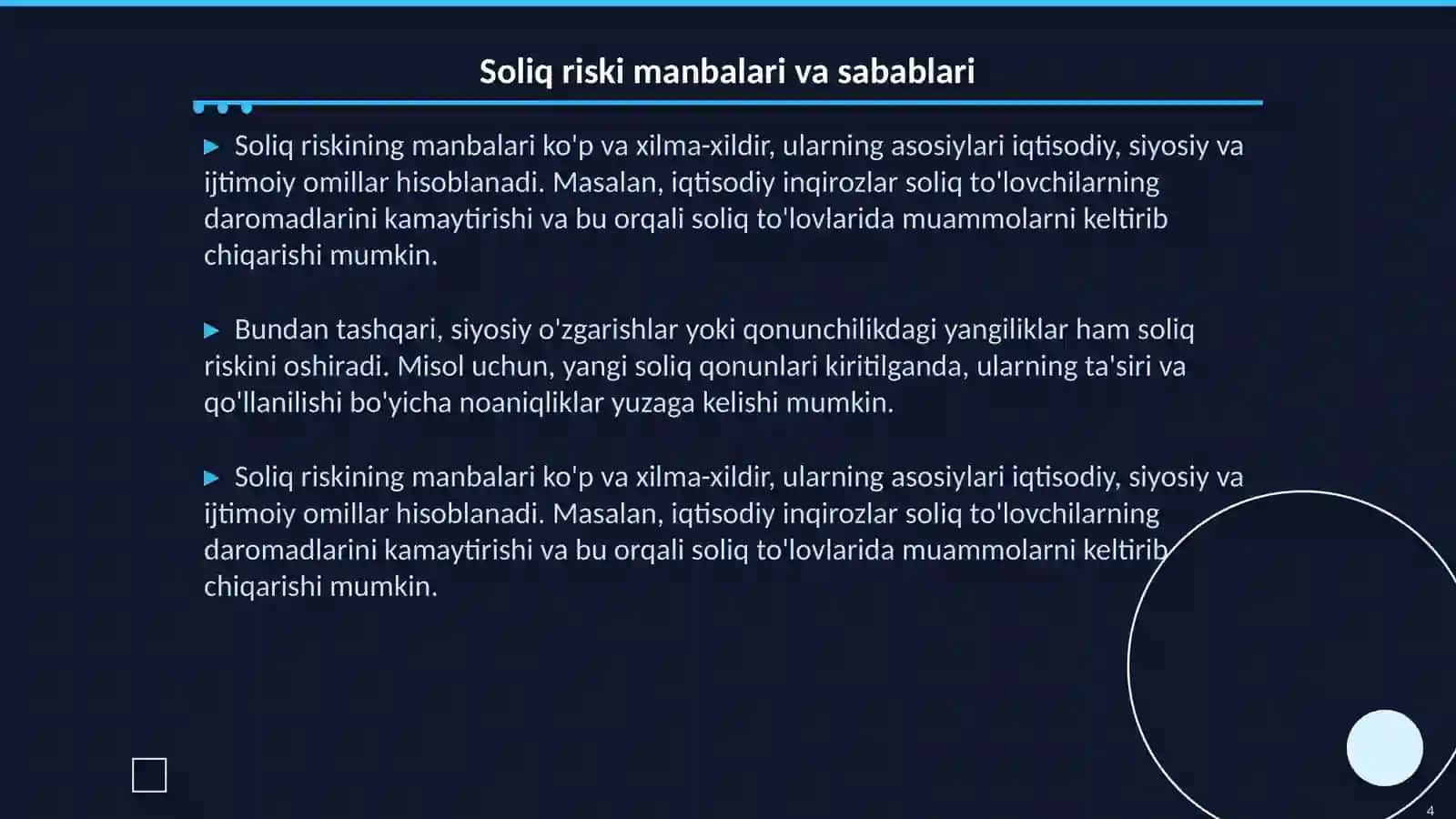 Soliq riski va uni aniqlash tartibi 4
