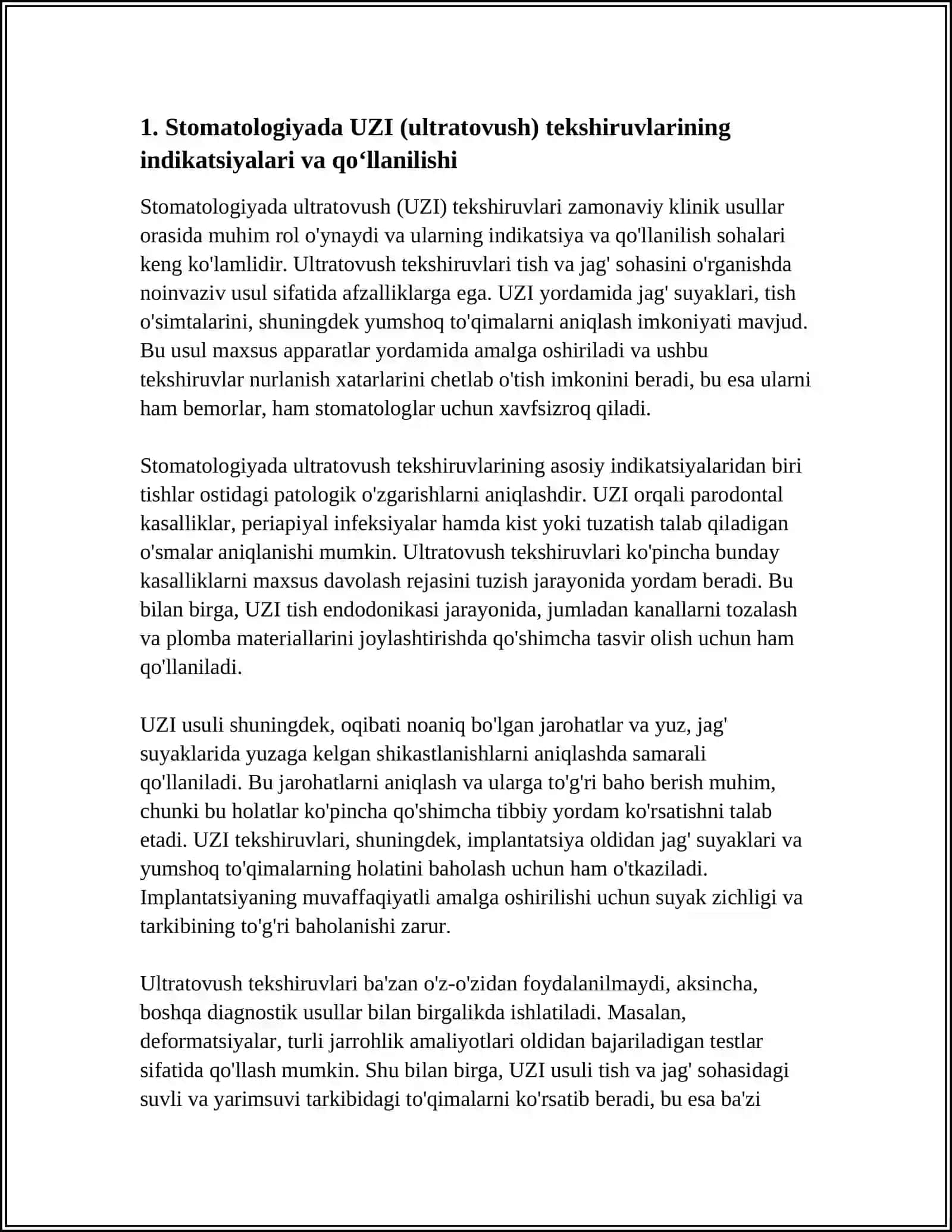 STOMATOLOGIYADA QOʻLLANILADIGAN ZAMONAVIY KLINIK USULLARI (UZI, DEPLOROGRAFIYA, MRT, KT.) EXOKARDIOGRAFIYA 4