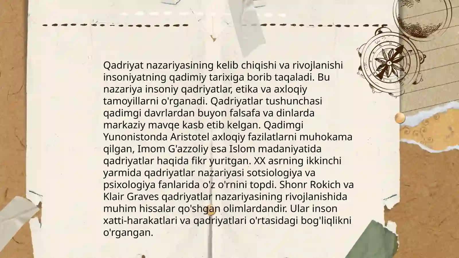 Qadriyat nazariyasining shakllanishi tarixi 4
