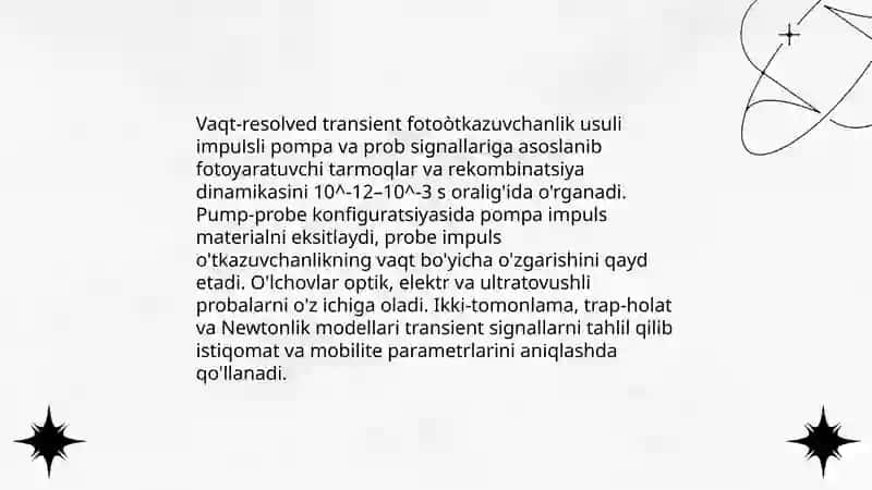 Doimiy holat fotoòtkazuvchanlikni òlchash usullari 4