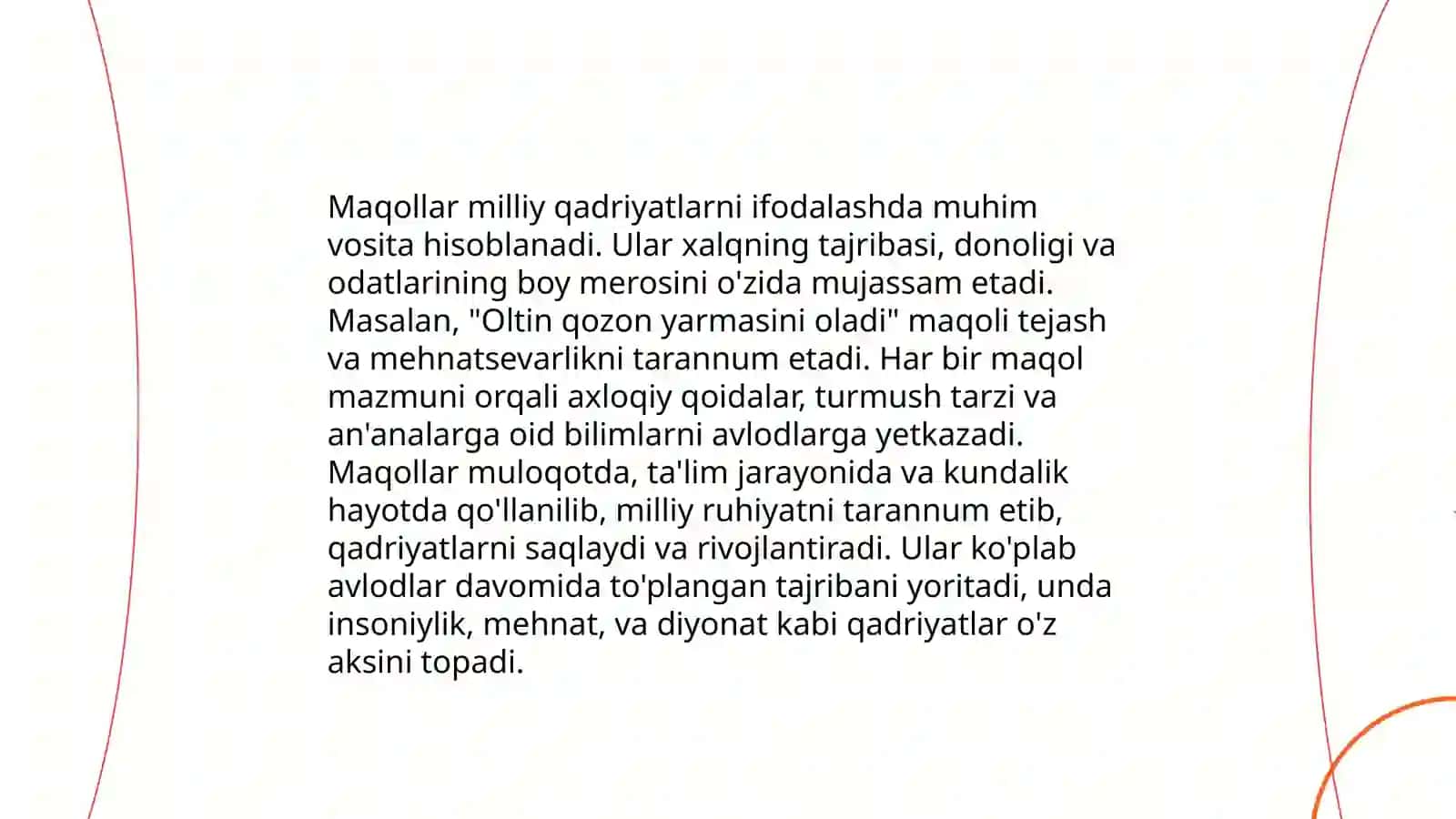 Maqol va matallarning ahamiyati va o’ziga xosligi 4