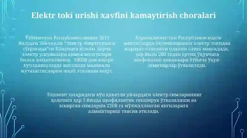 Elektr xavfsizlik qoidalari 4