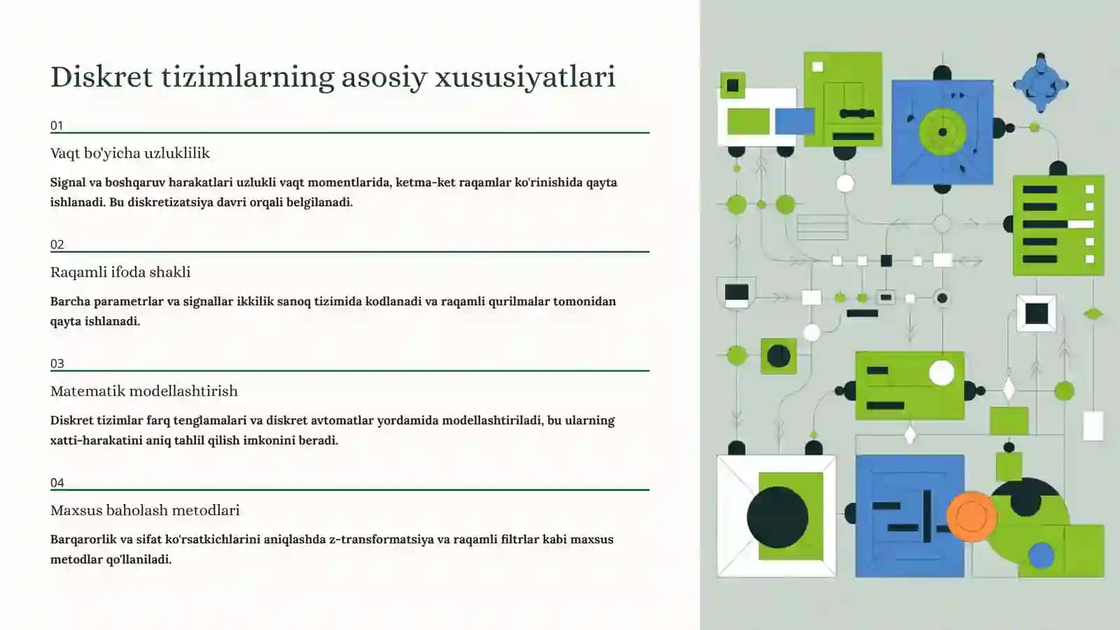 Diskret (Raqamli) Tizimlarning Xususiyatlari 4