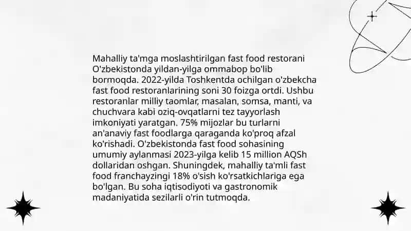 Fast food uchun biznes goya 4