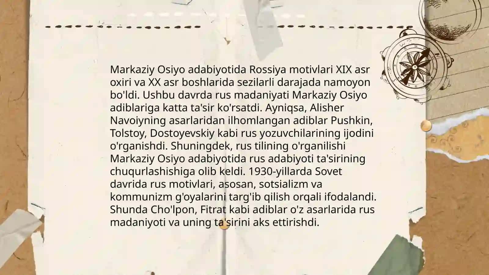 Markaziy Osiyo madaniyatiga Rus va dunyo madaniyatining ta’siri 4