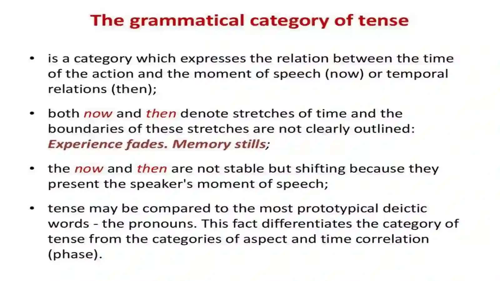 Grammatical categories 4