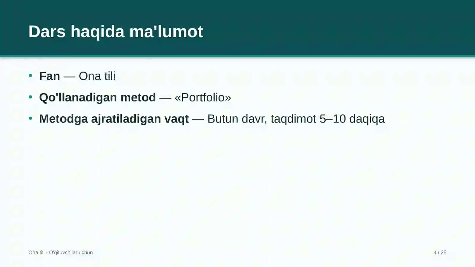 ona tili darslarida portfolio metodidan foydalanish 7861 4