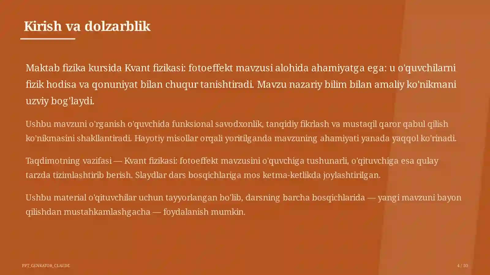 Kvant fizikasi: fotoeffekt (11-sinf) 4
