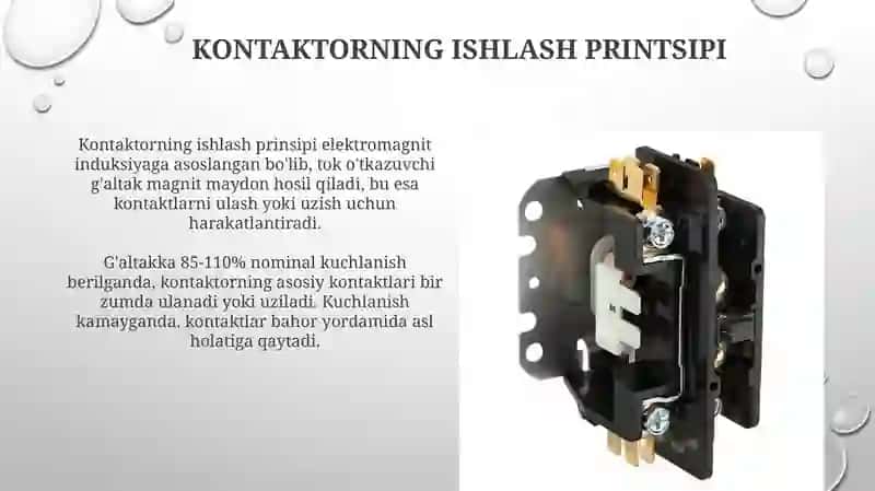 Kontaktorlar ishlatilishi va tekshiri 4