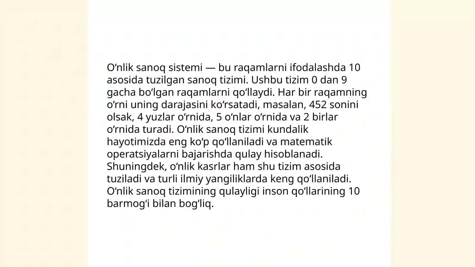 Sanoq sestimalari 4