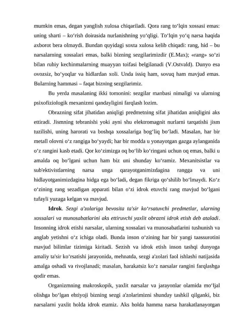 Hissiy, empirik, nazariy, mantiqiy, intuitiv, bilish darajalarining o‘zaro aloqasi va farqi 4