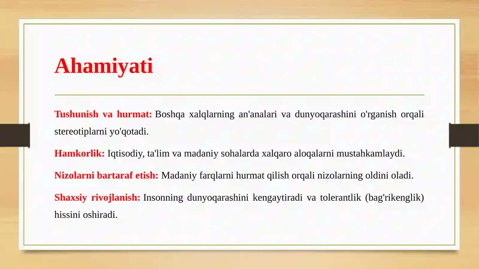 Termiz Davlat Universiteti Kimyo Fakulteti III-bosqich 423-guruh talabasi Mamarajabova Nilufarning “Kasbiy nutq madaniyati” fanidan tayyorlagan taqdimoti 4