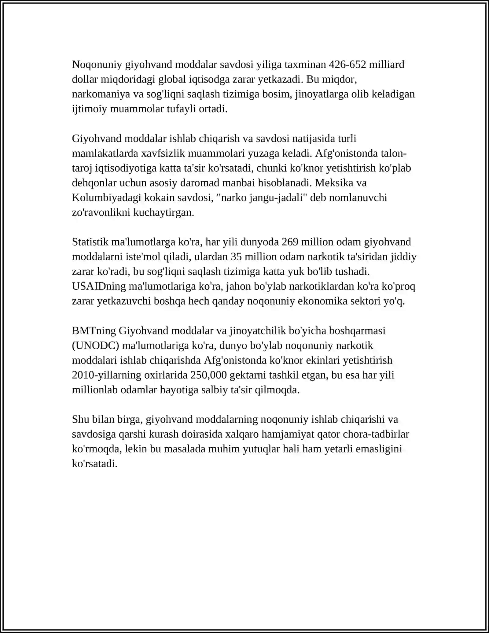 TRANSMILLIY JINOYATLARGA KIRUVCHI GIYOHVANDLIK JINOYATI 4