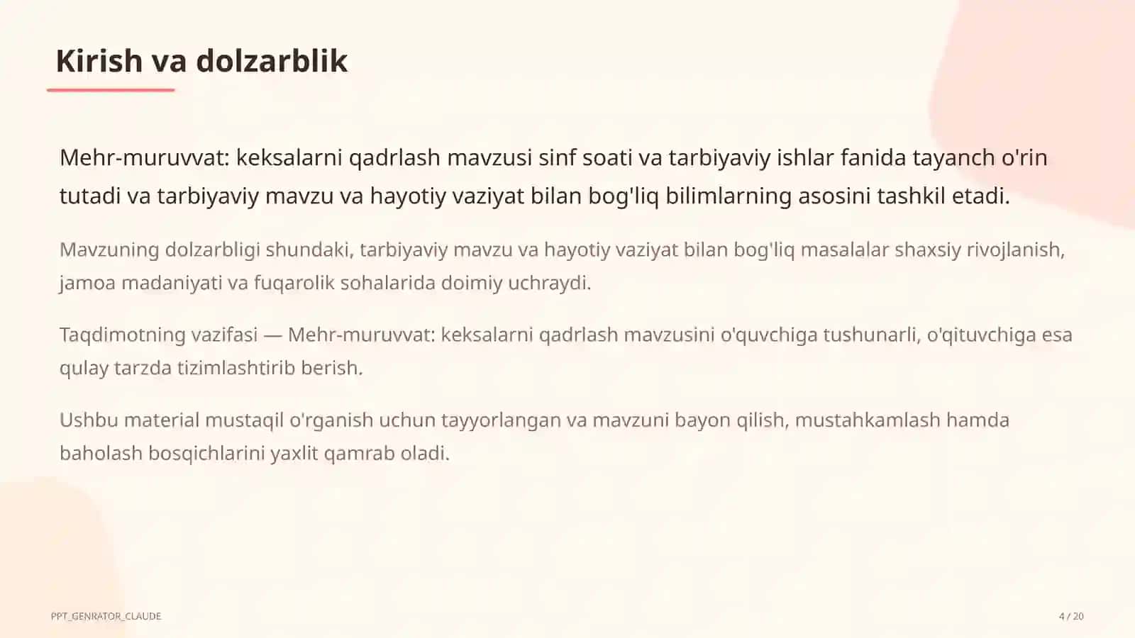 Mehr-muruvvat: keksalarni qadrlash 4