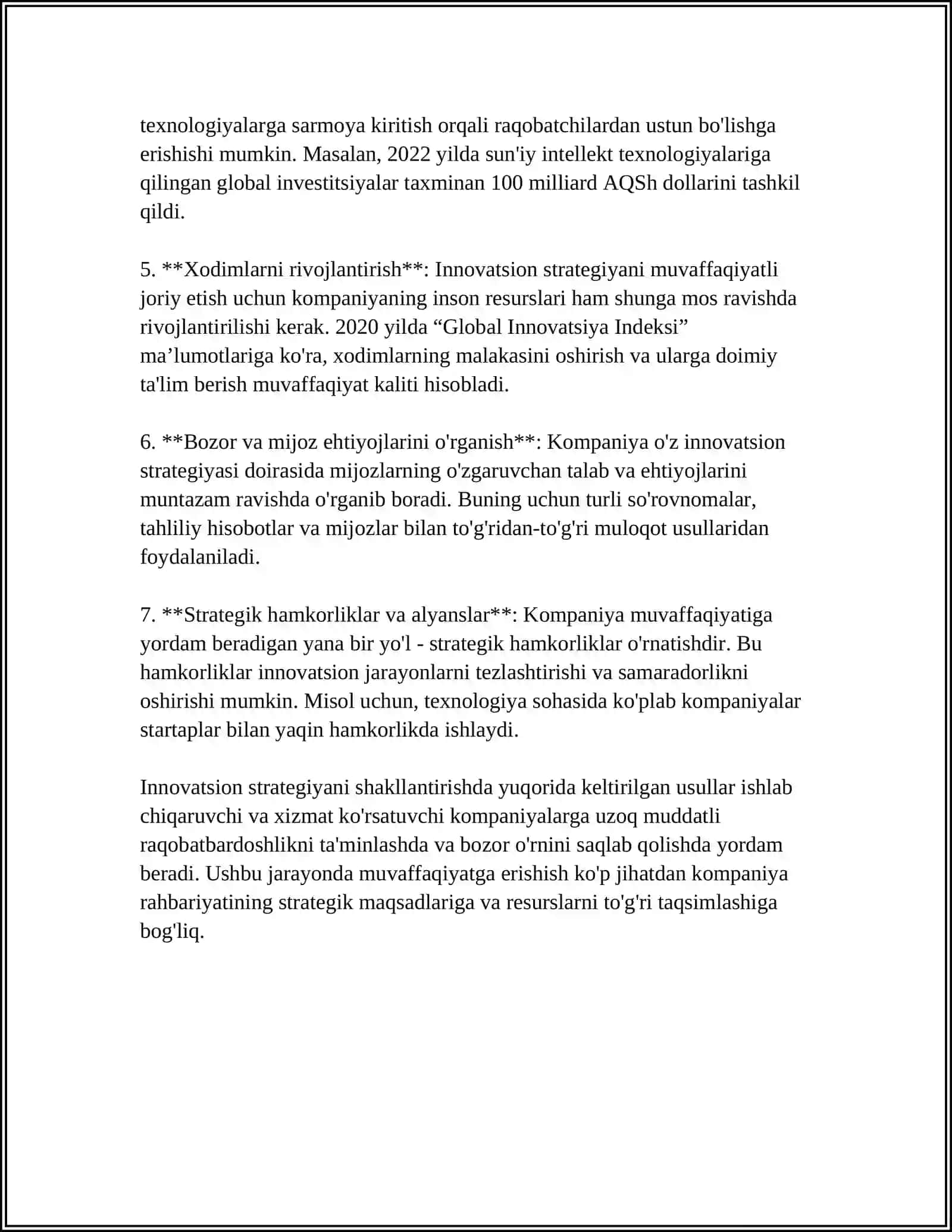 INAVATSION STRATEGIYALARNI ISHLAB CHIQARISH YOLLARI 4