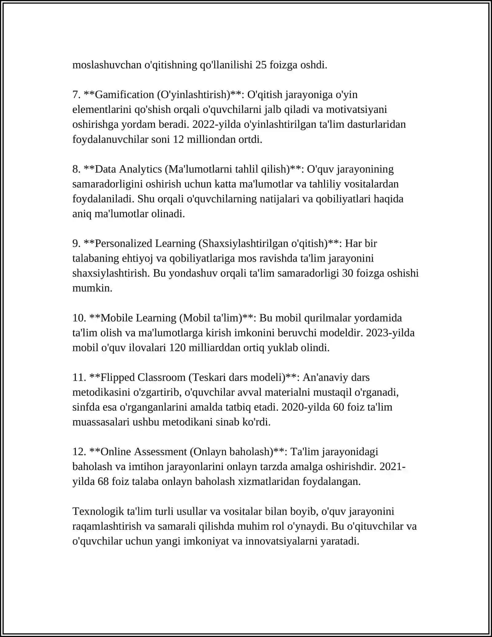 TEXNOLOGIK TAʼLIM PRAKTIKUMI OʻQUV JARAYONINI TASHKIL ETISH. TEXNOLOGIK TAʼLIM PRAKTIKUMIDA MODELLASHTIRISH 4