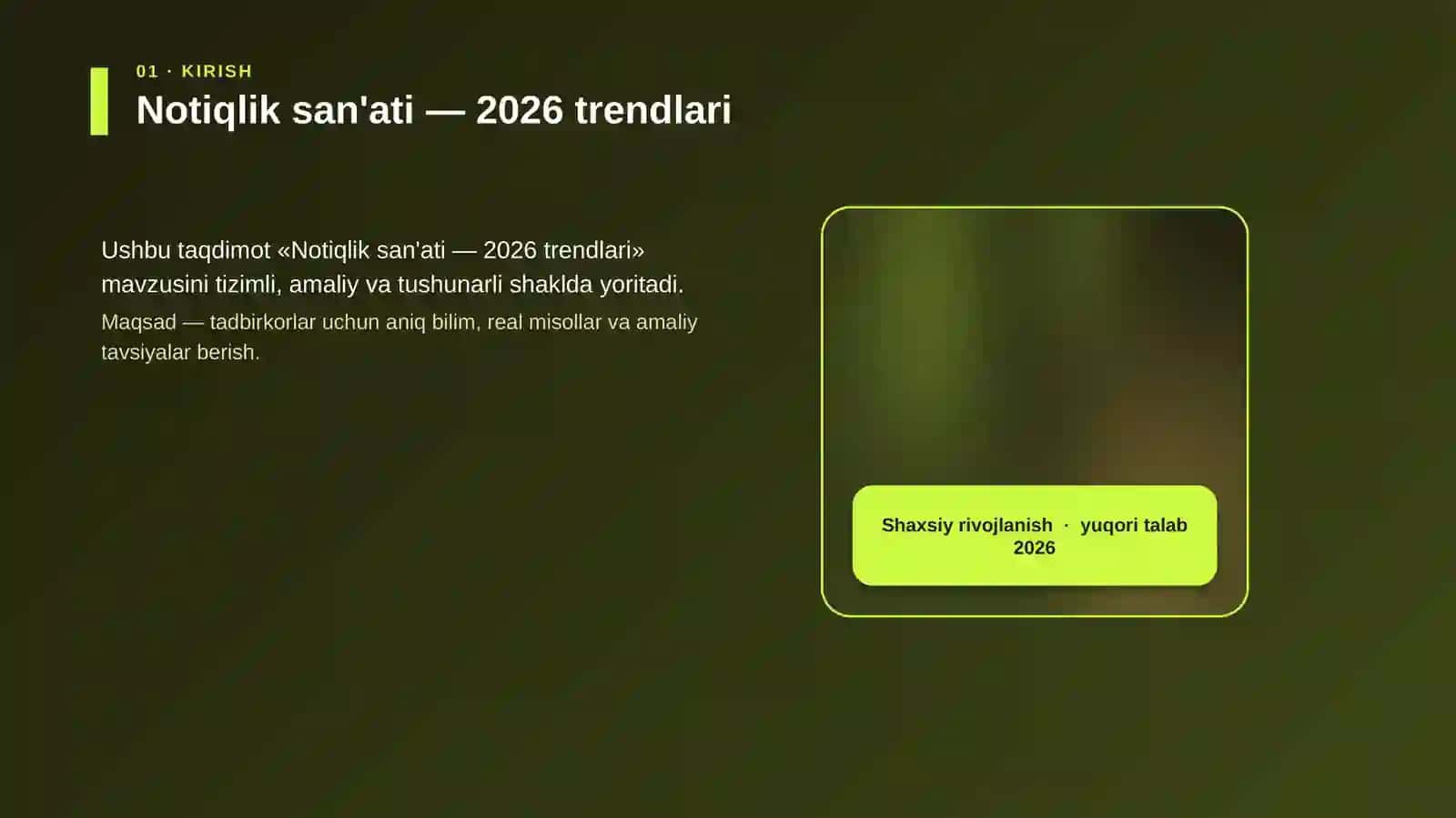 Notiqlik san'ati — 2026 trendlari 4