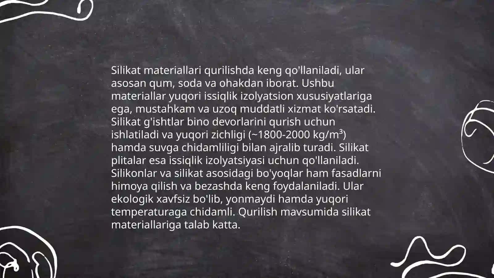 Silikat buyumlari va materiallarining tavsifi 4