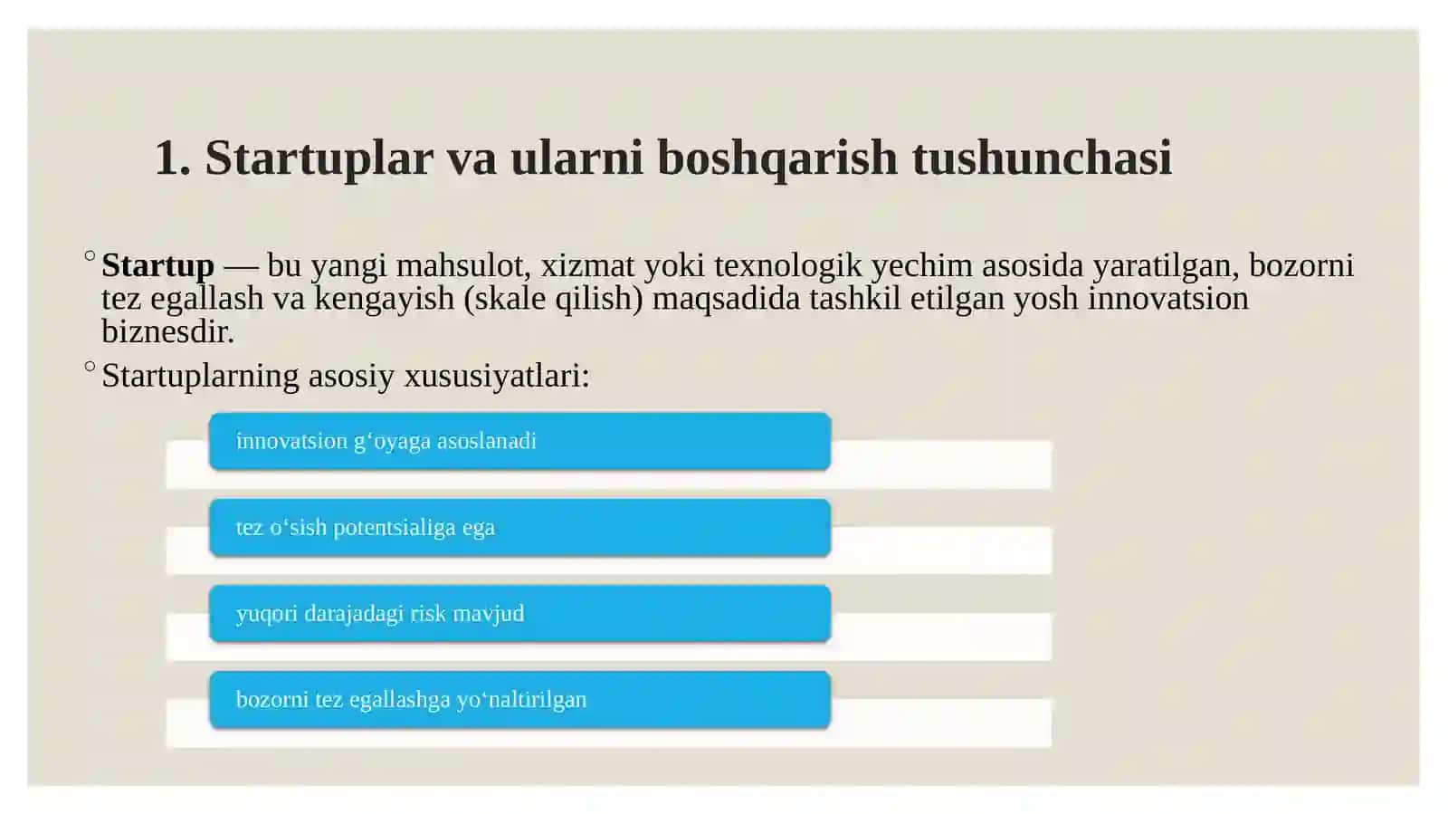 O'ZBEKISTON STARTUPLARINI BOSHQARISHDAGI ASOSIY MUOMMOLARNI O'RGANISH VA ULARNI KENG TAHLIL QILISH 4