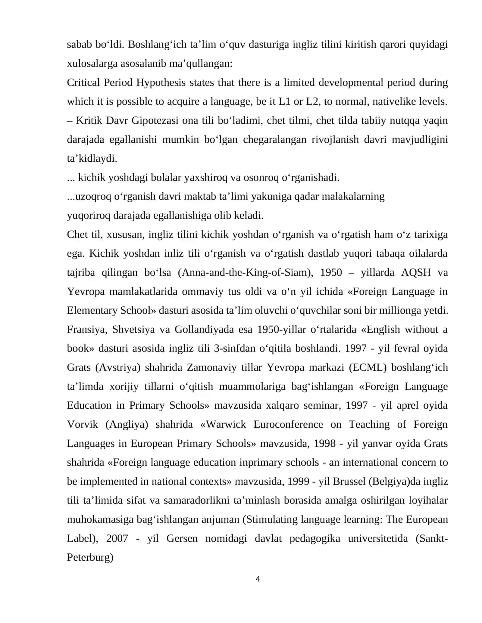 Ingliz tilida ertaklarni o’rgatish ishlanma loyihasi 4