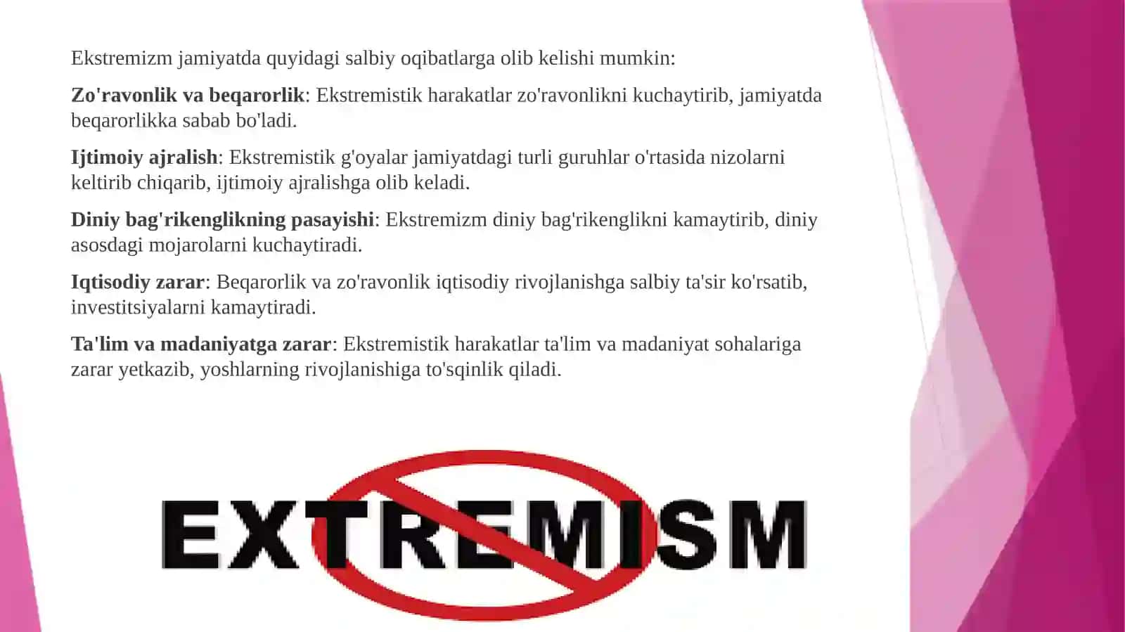 EKSTREMIZM VA KSENOFOBIYA TUSHUNCHASI 4