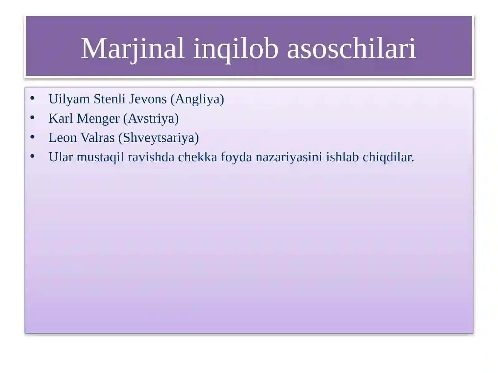 8-M A R J I N A L I Z M I Q T I S O D I Y TA’LIMOTI 4